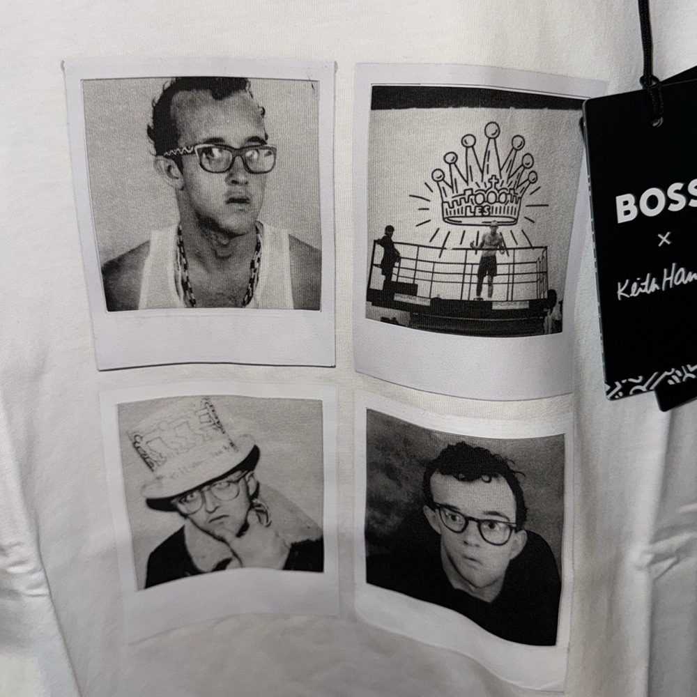 Boss Pola Cotton White Graphic T-Shirt